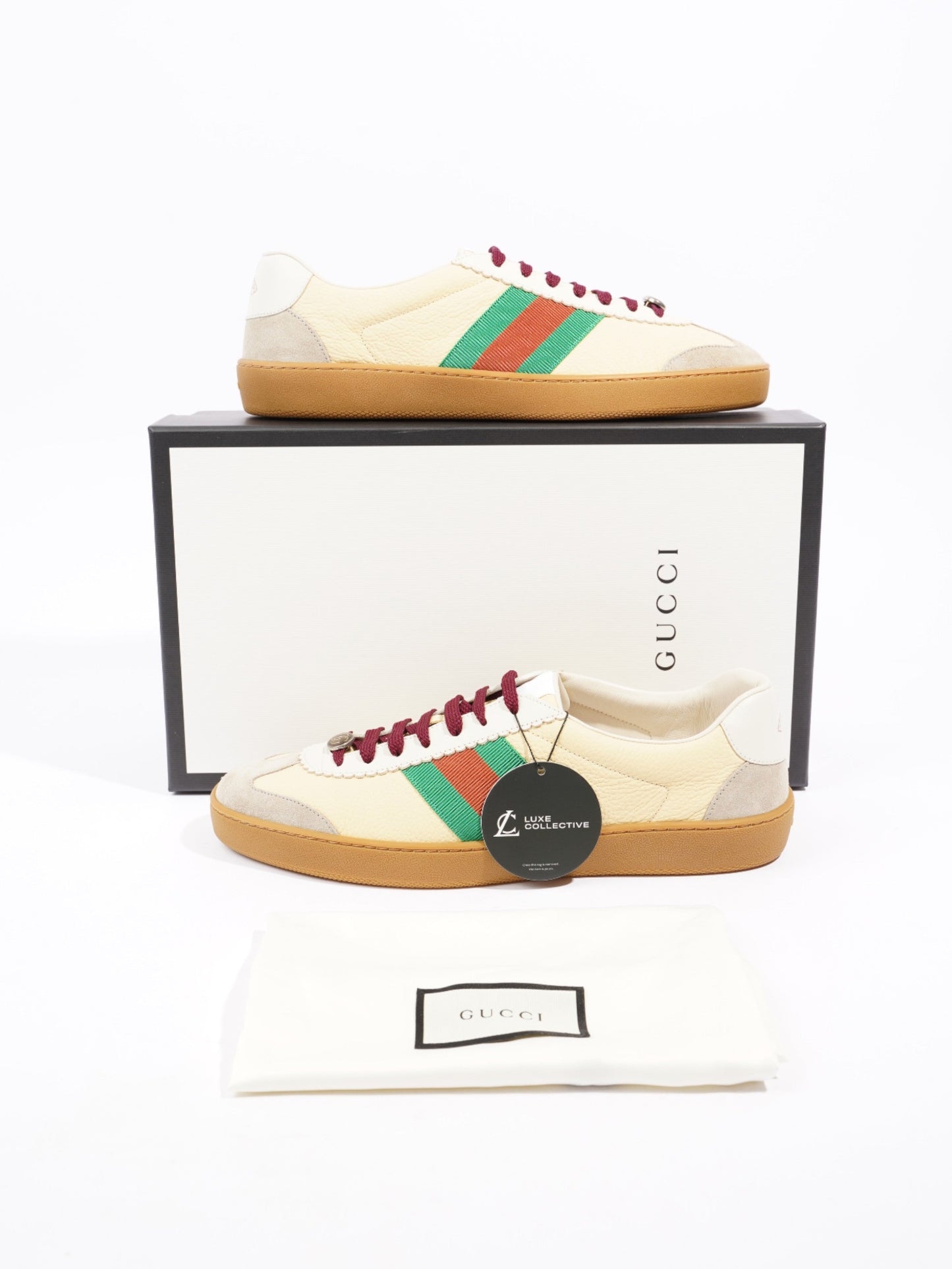 Gucci G74 Sneakers Yellow / White / Green Leather EU 44 UK 10