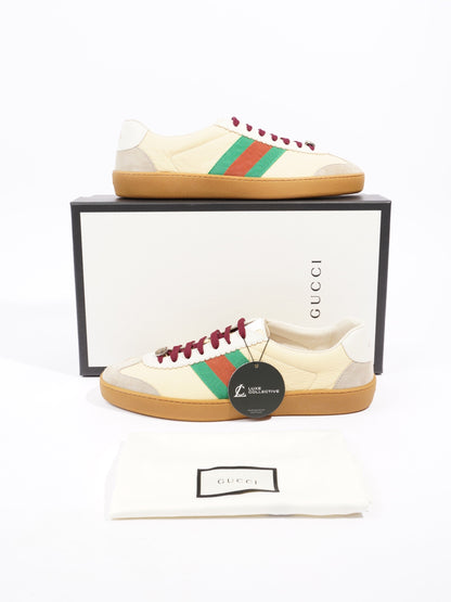 Gucci G74 Sneakers Yellow / White / Green Leather EU 44 UK 10