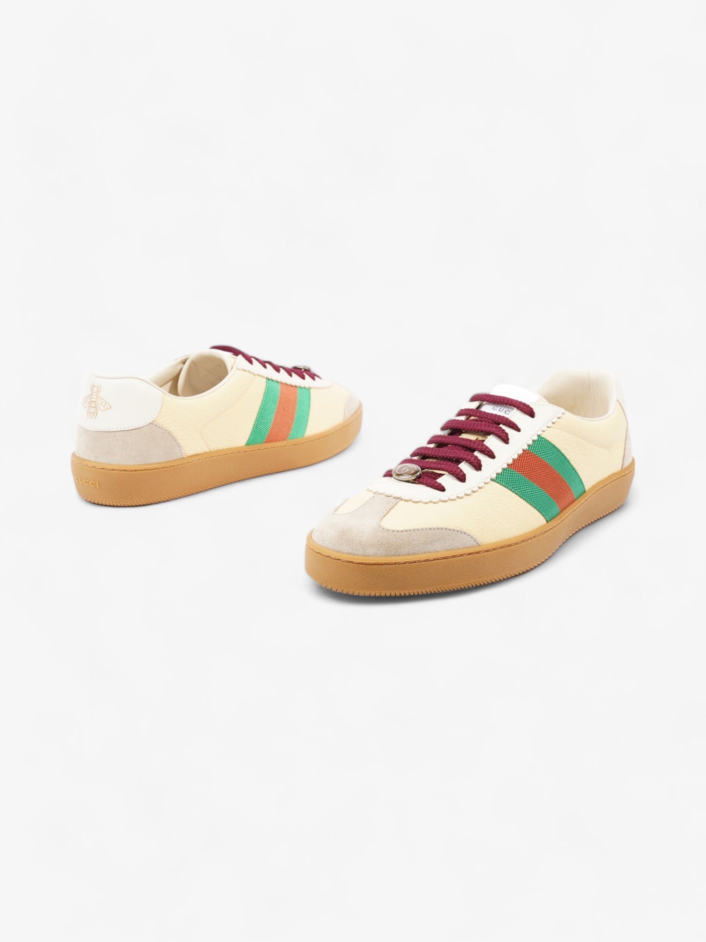 Gucci G74 Sneakers Yellow / White / Green Leather EU 44 UK 10