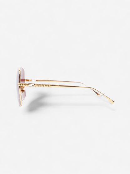 Fendi FF Sunglasses Gold / Black Acetate 145mm
