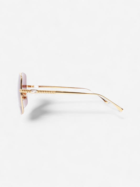 Fendi FF Sunglasses Gold / Black Acetate 145mm