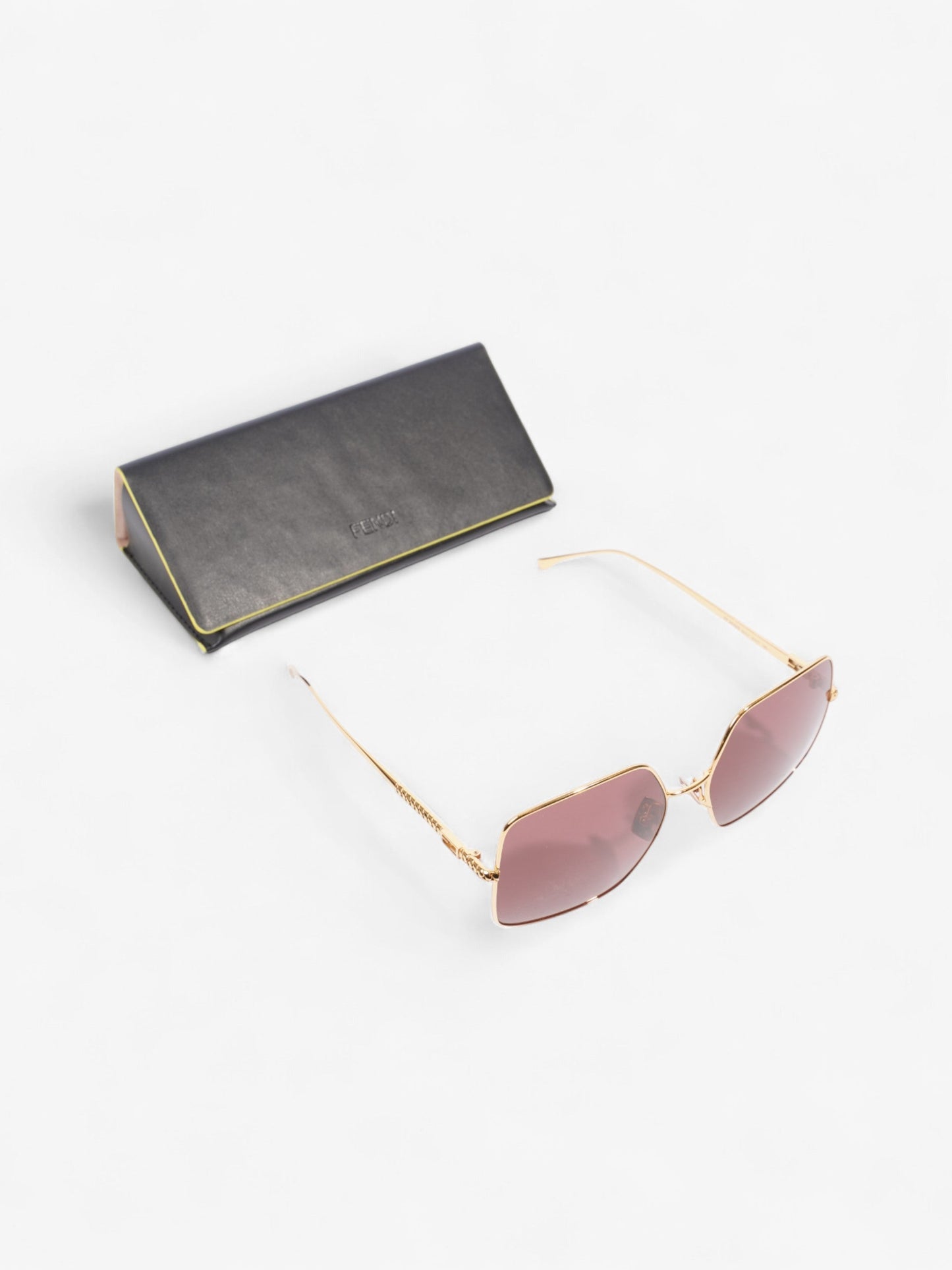 Fendi FF Sunglasses Gold / Black Acetate 145mm