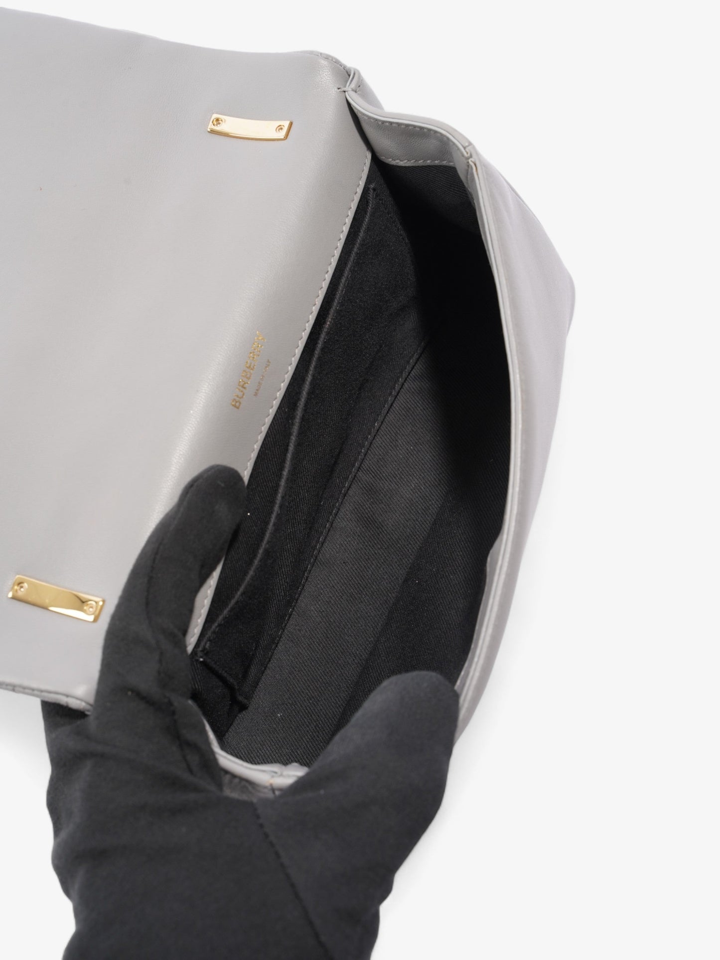 Burberry Lola Bag Grey Lambskin Leather Small