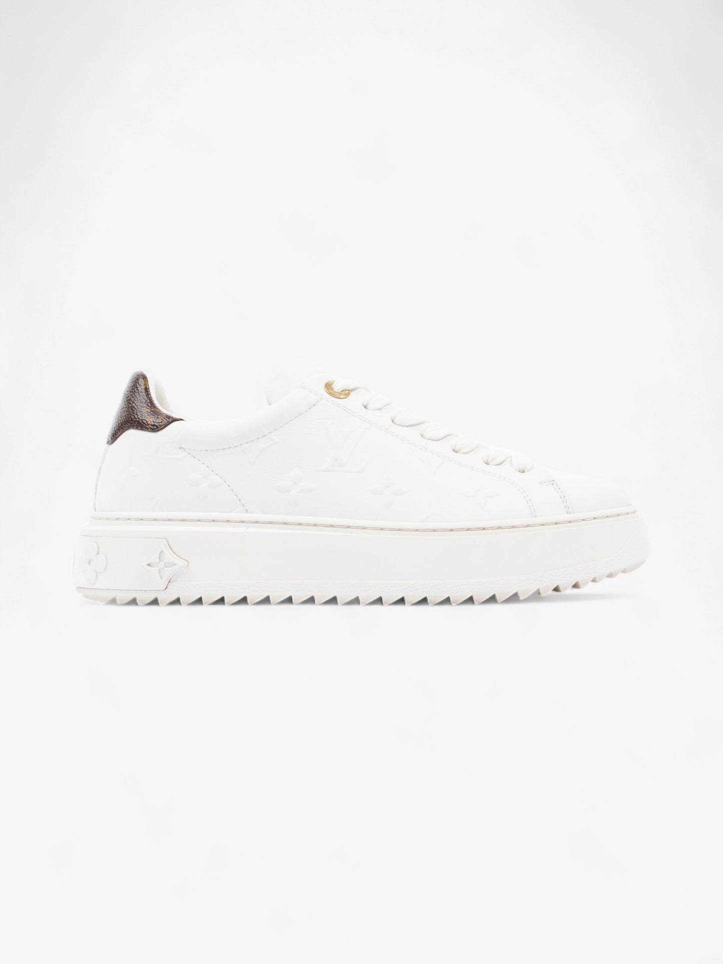 Louis Vuitton Time Out Sneaker White / Brown Monogram Leather EU 36.5 UK 3.5