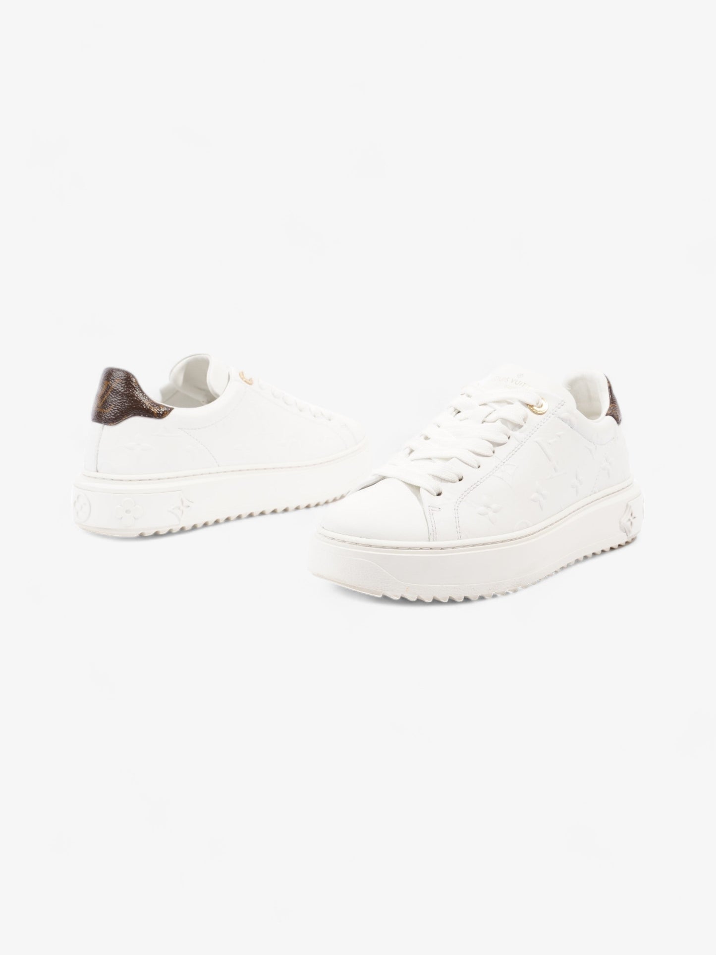 Louis Vuitton Time Out Sneaker White / Brown Monogram Leather EU 36.5 UK 3.5