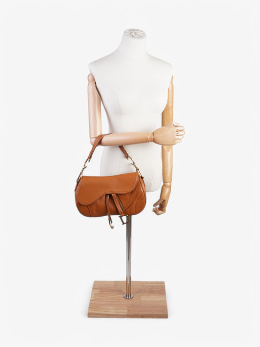 Christian Dior Double Saddle Bag Tan Leather