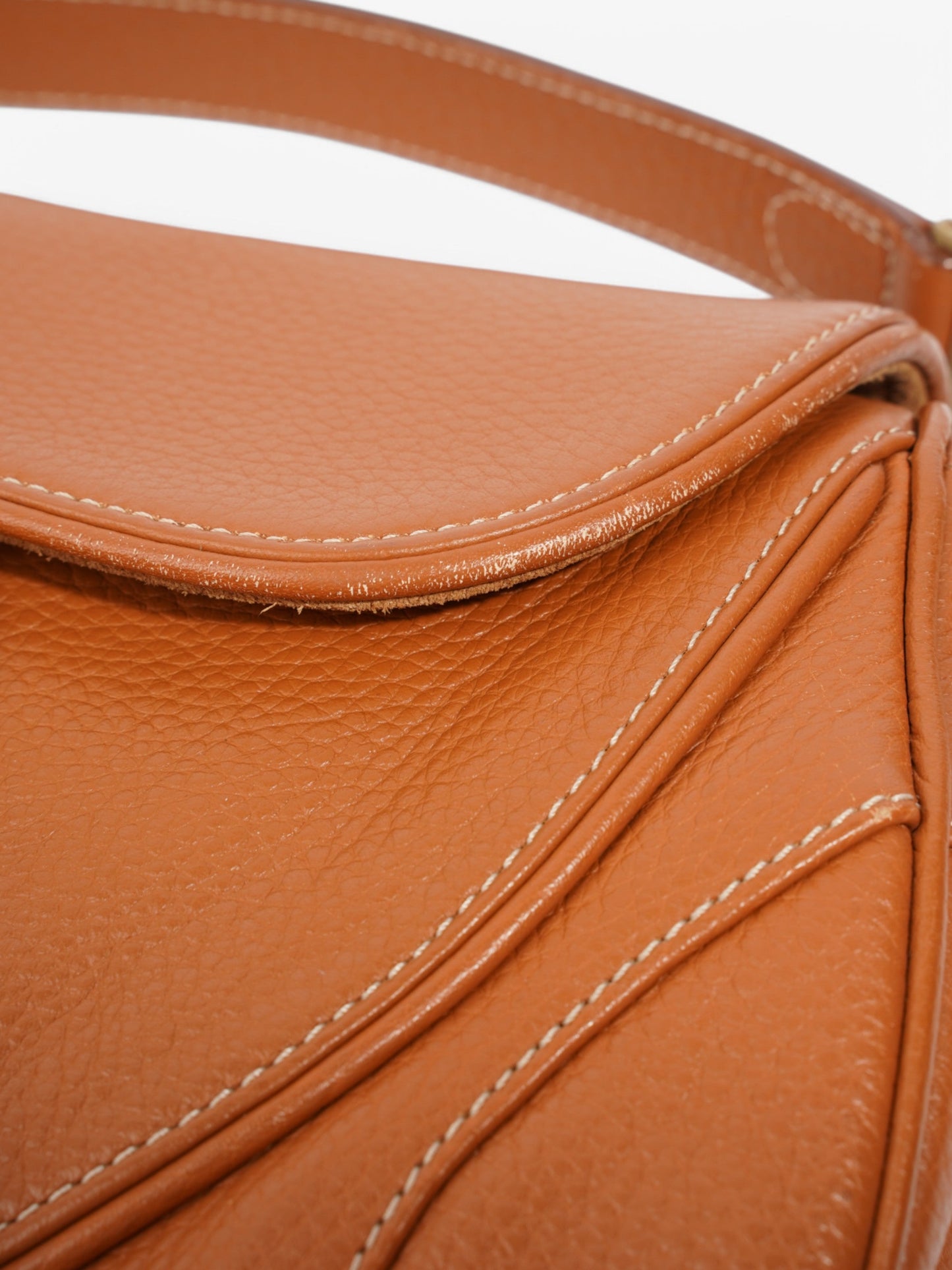 Christian Dior Double Saddle Bag Tan Leather