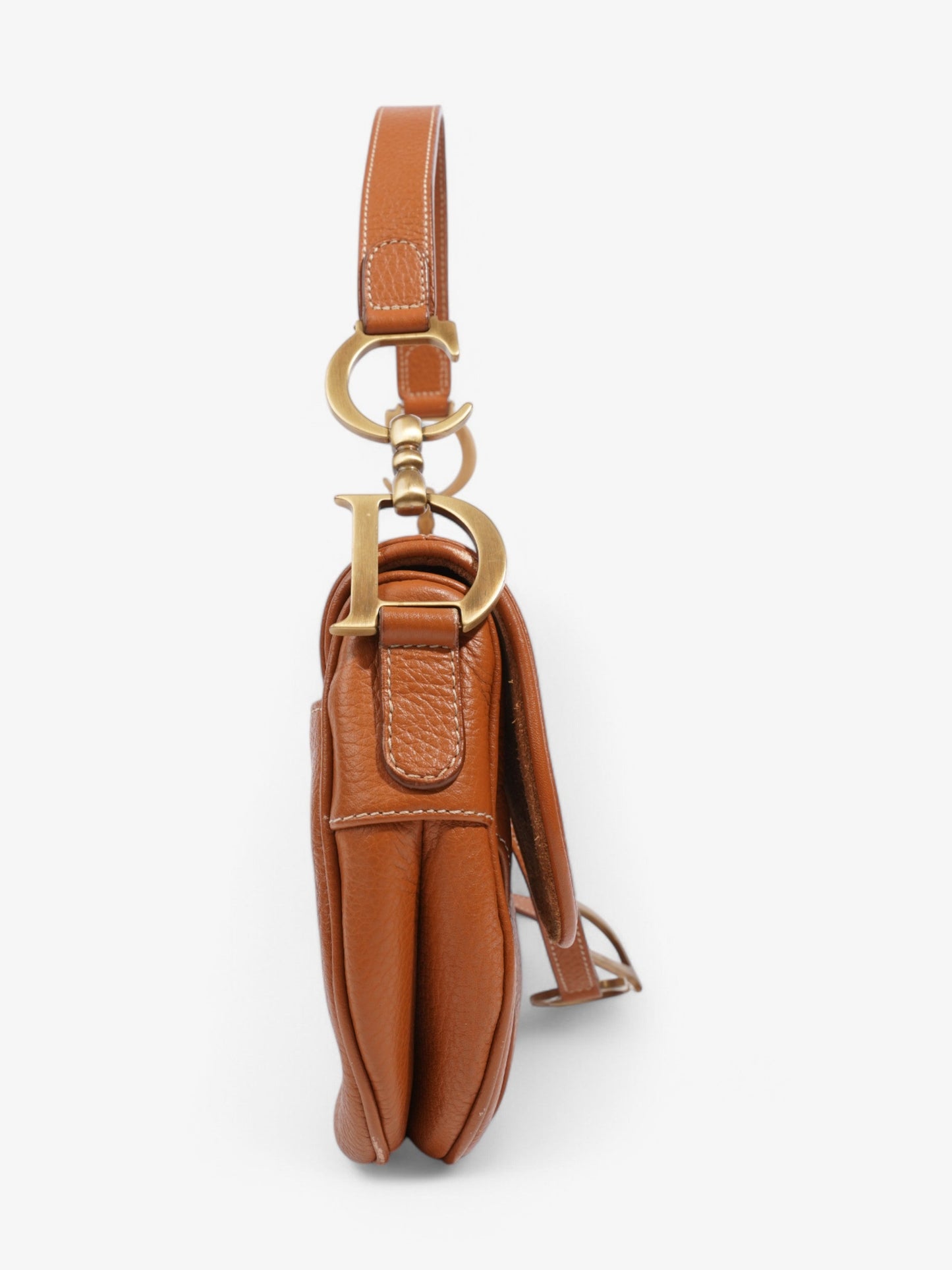 Christian Dior Double Saddle Bag Tan Leather