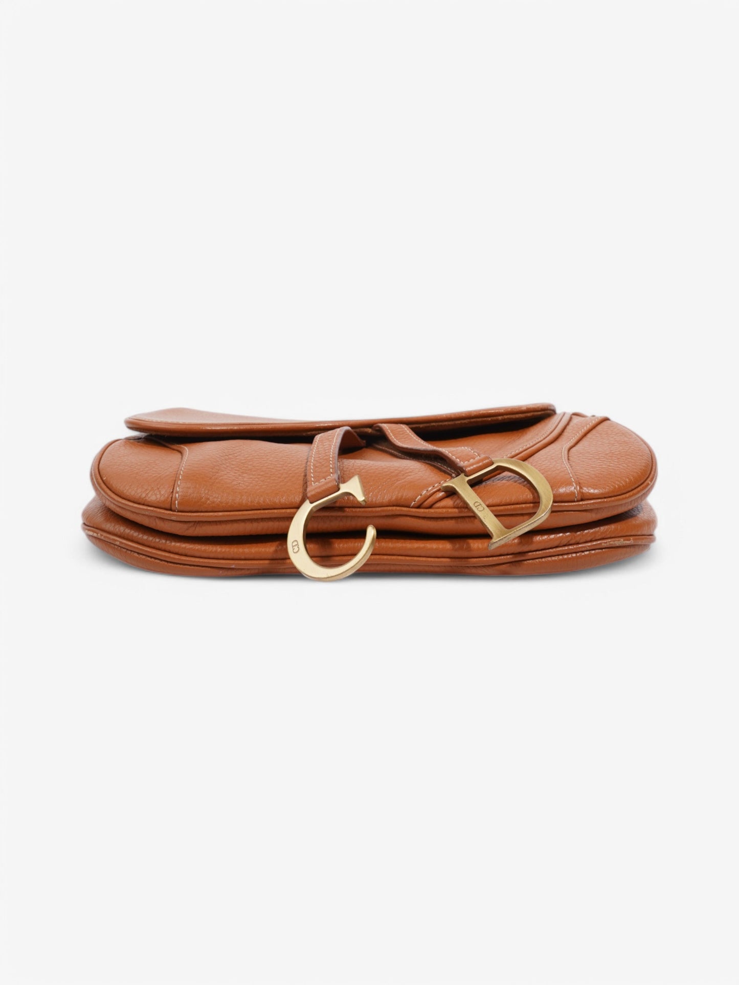 Christian Dior Double Saddle Bag Tan Leather