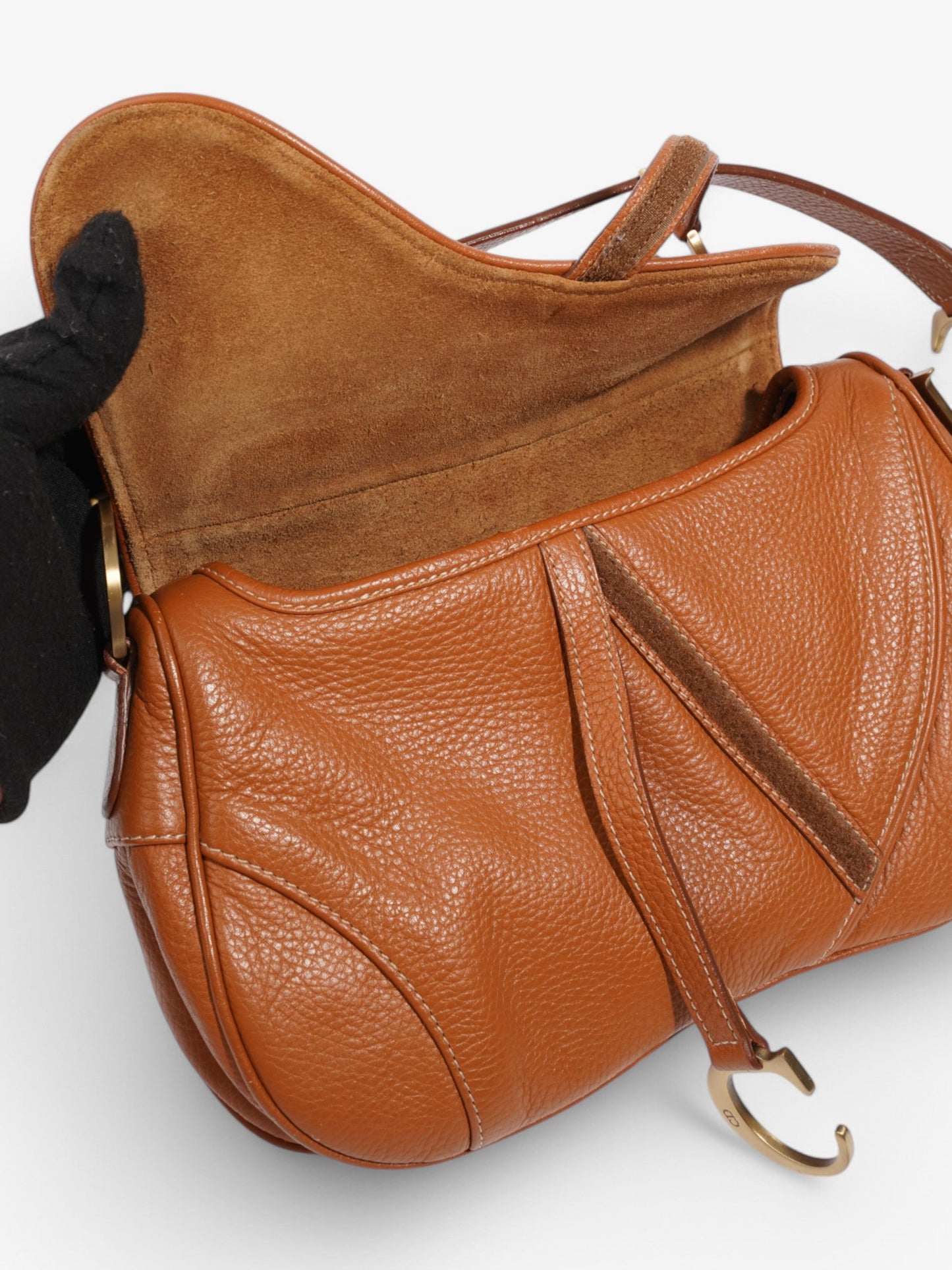 Christian Dior Double Saddle Bag Tan Leather