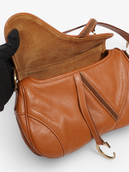 Christian Dior Double Saddle Bag Tan Leather