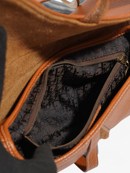 Christian Dior Double Saddle Bag Tan Leather