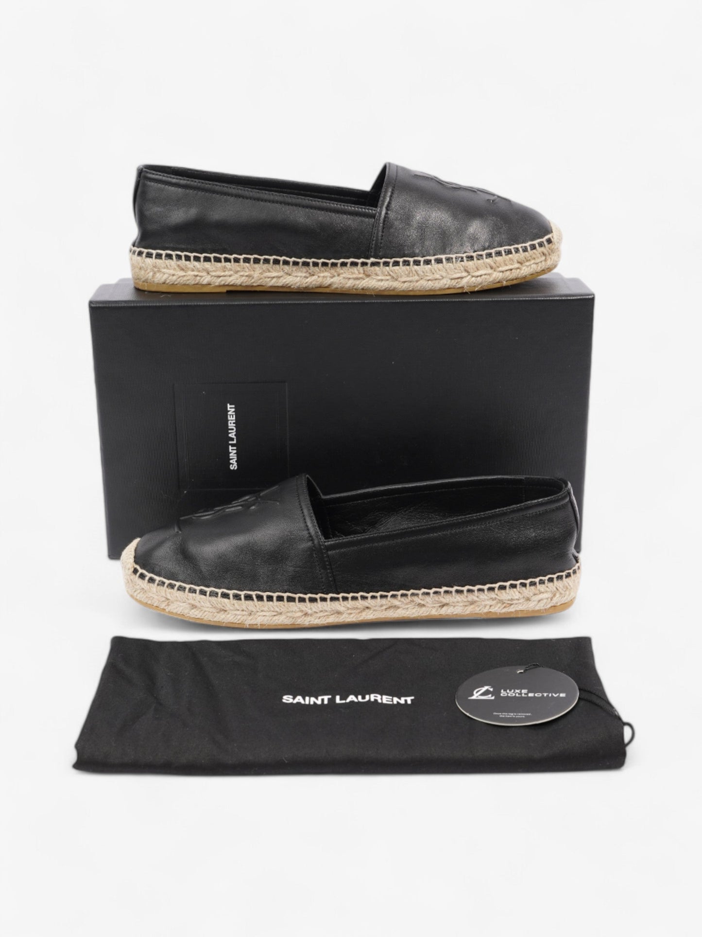 Saint Laurent YSL Espadrilles Black Leather EU 40 UK 7