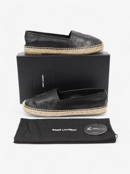 Saint Laurent YSL Espadrilles Black Leather EU 40 UK 7