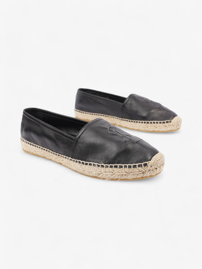 Saint Laurent YSL Espadrilles Black Leather EU 40 UK 7