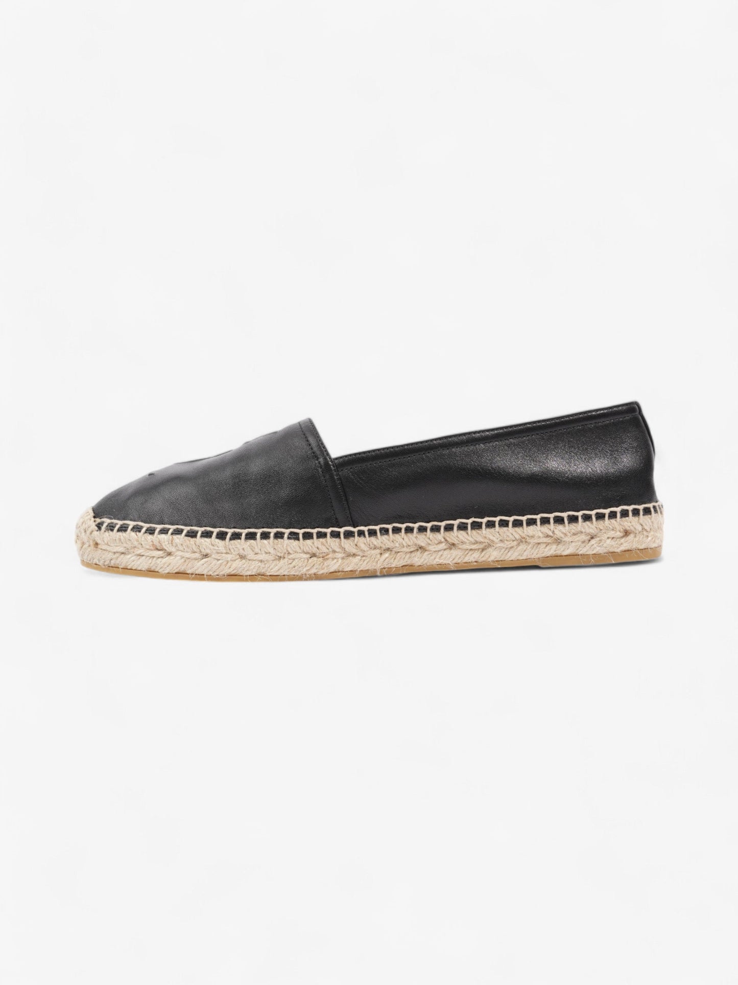Saint Laurent YSL Espadrilles Black Leather EU 40 UK 7