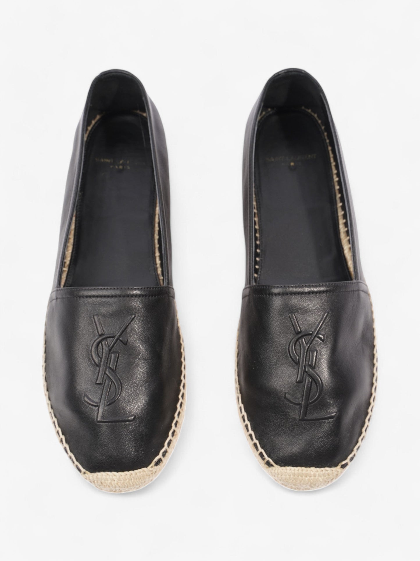 Saint Laurent YSL Espadrilles Black Leather EU 40 UK 7