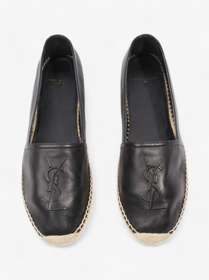 Saint Laurent YSL Espadrilles Black Leather EU 40 UK 7