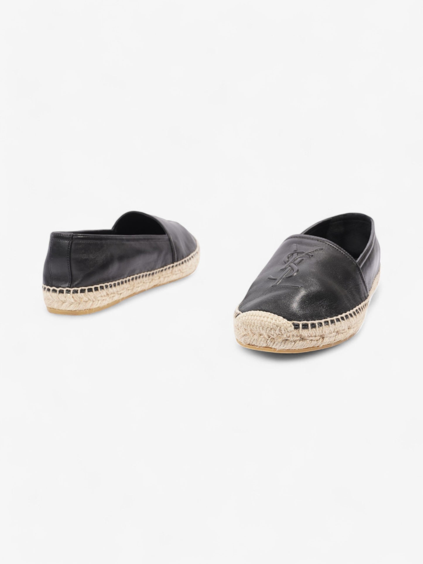 Saint Laurent YSL Espadrilles Black Leather EU 40 UK 7