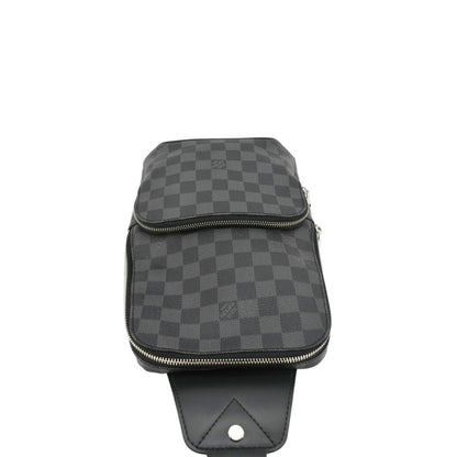 LOUIS VUITTON Avenue Sling Damier Graphite Backpack Bag Black