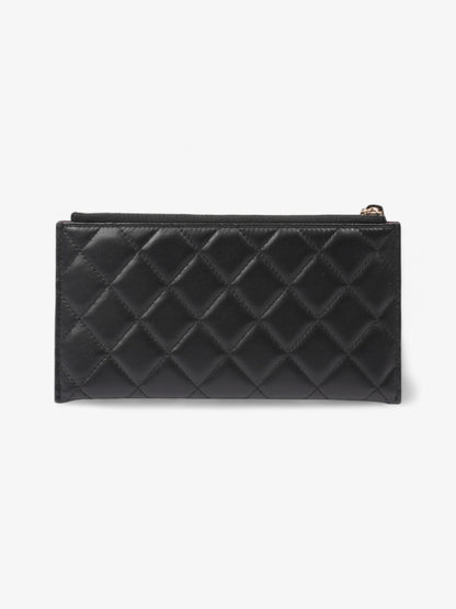 Chanel Zip Wallet Black Lambskin Leather