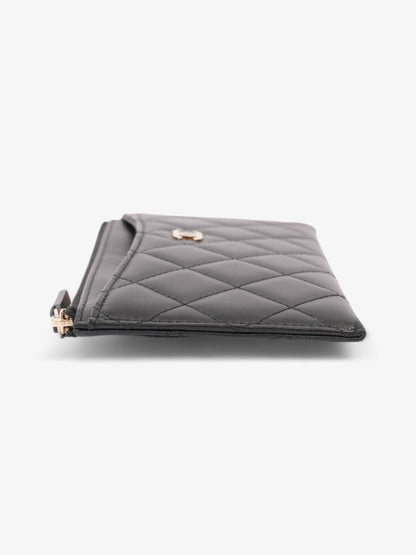 Chanel Zip Wallet Black Lambskin Leather
