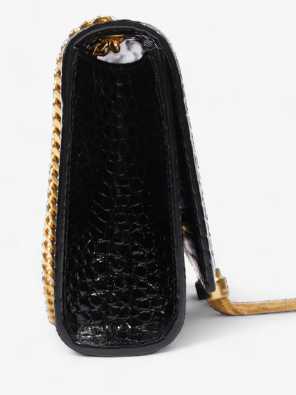 Saint Laurent Kate Tassle Bag Black Embossed Leather Small