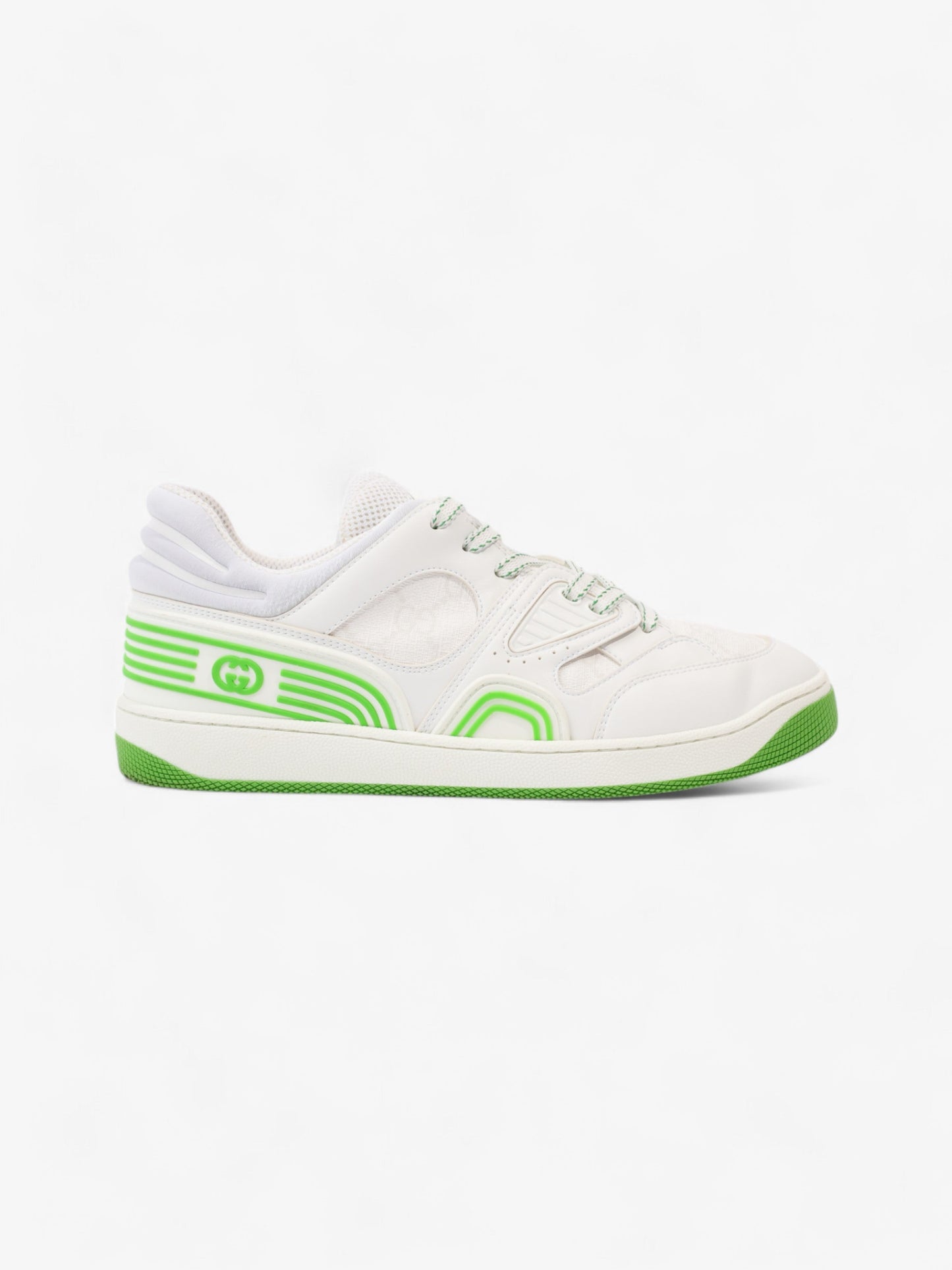 Gucci Basket Sneakers White  / Green Canvas EU 38 UK 5