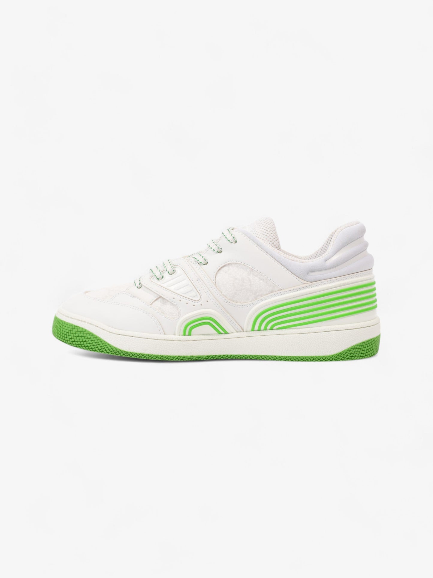 Gucci Basket Sneakers White  / Green Canvas EU 38 UK 5