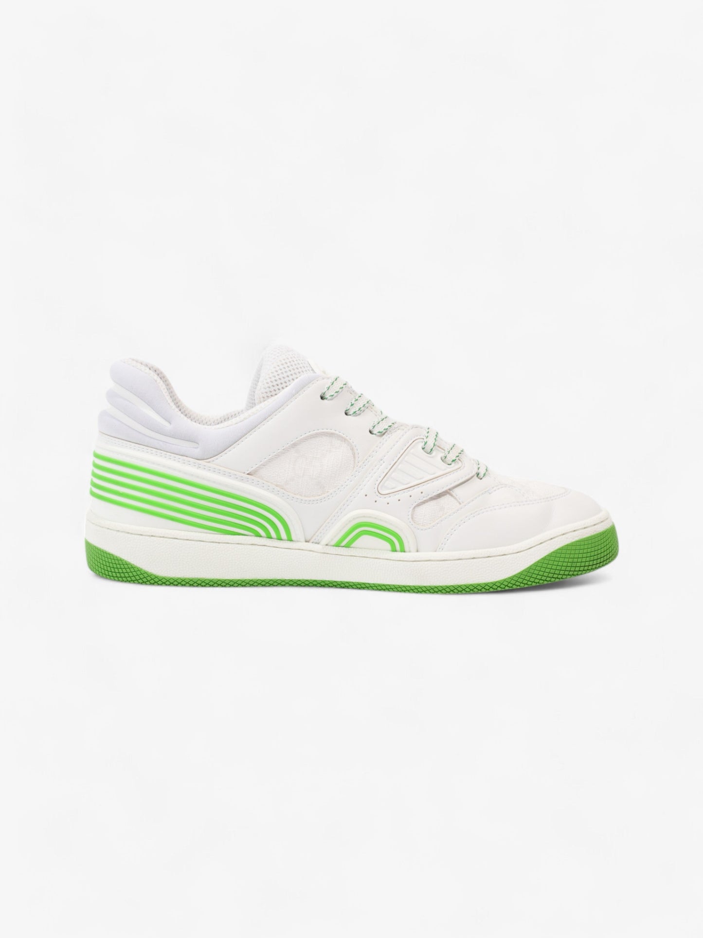 Gucci Basket Sneakers White  / Green Canvas EU 38 UK 5
