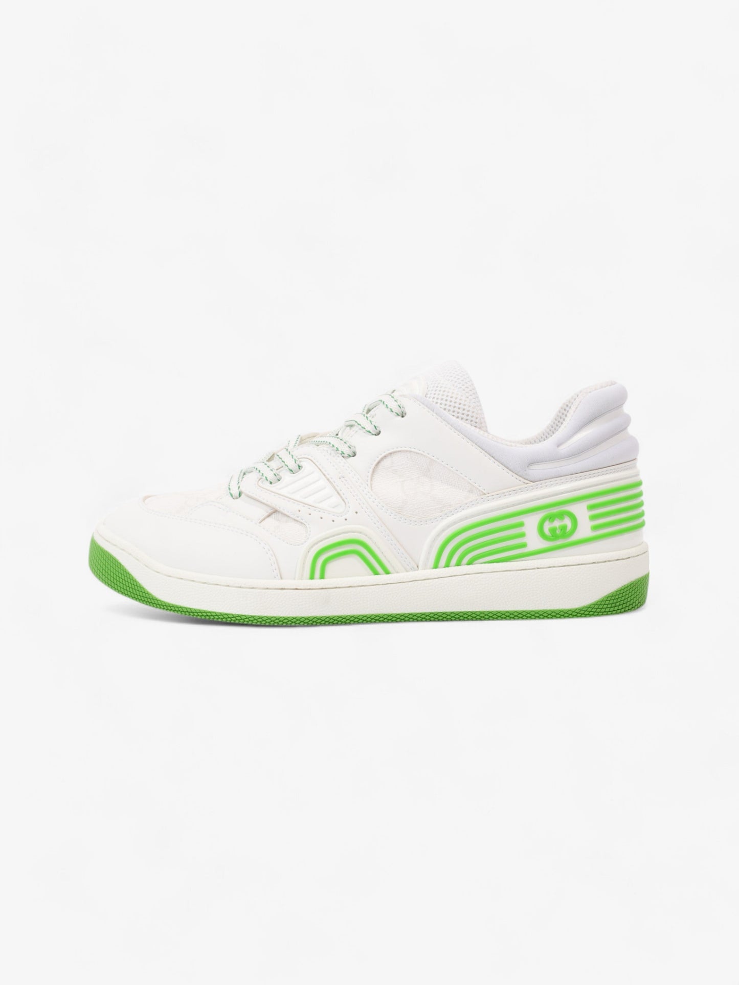 Gucci Basket Sneakers White  / Green Canvas EU 38 UK 5