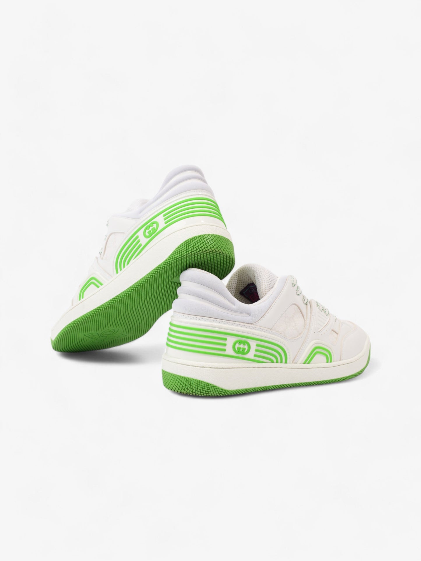 Gucci Basket Sneakers White  / Green Canvas EU 38 UK 5