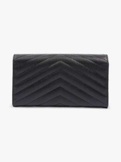 Saint Laurent Envelope Wallet Black Grained Leather