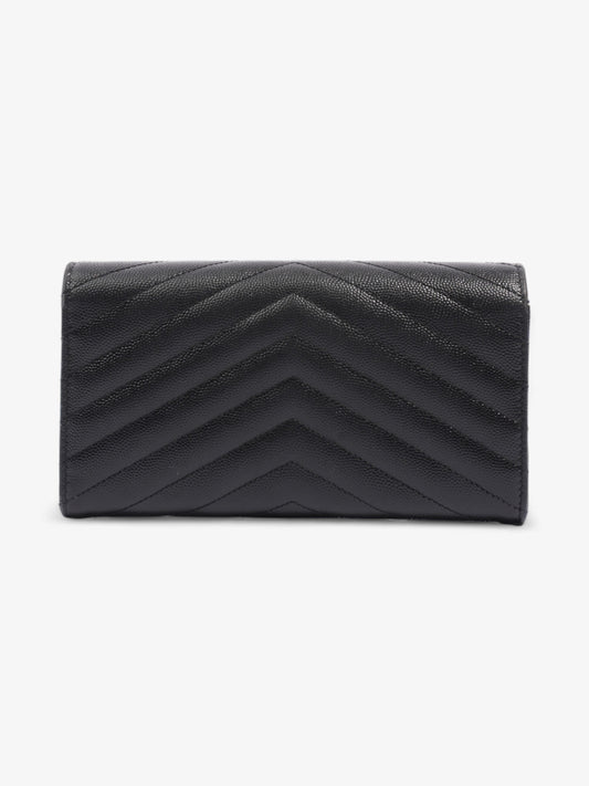 Saint Laurent Envelope Wallet Black Grained Leather