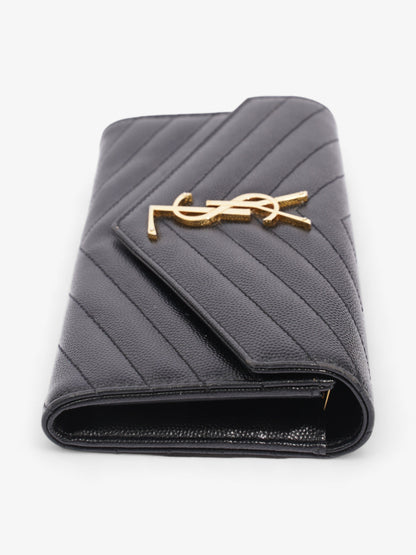 Saint Laurent Envelope Wallet Black Grained Leather