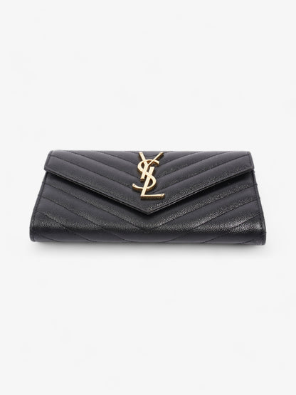 Saint Laurent Envelope Wallet Black Grained Leather