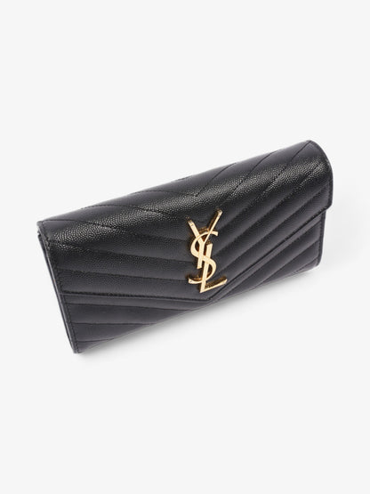 Saint Laurent Envelope Wallet Black Grained Leather