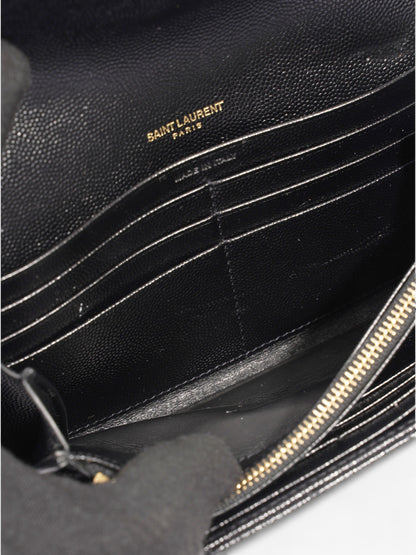 Saint Laurent Envelope Wallet Black Grained Leather