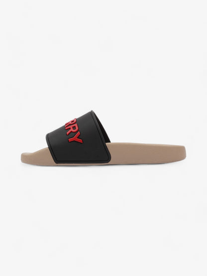 Burberry Logo Slider Black / Red / Beige Rubber EU 37 UK 4