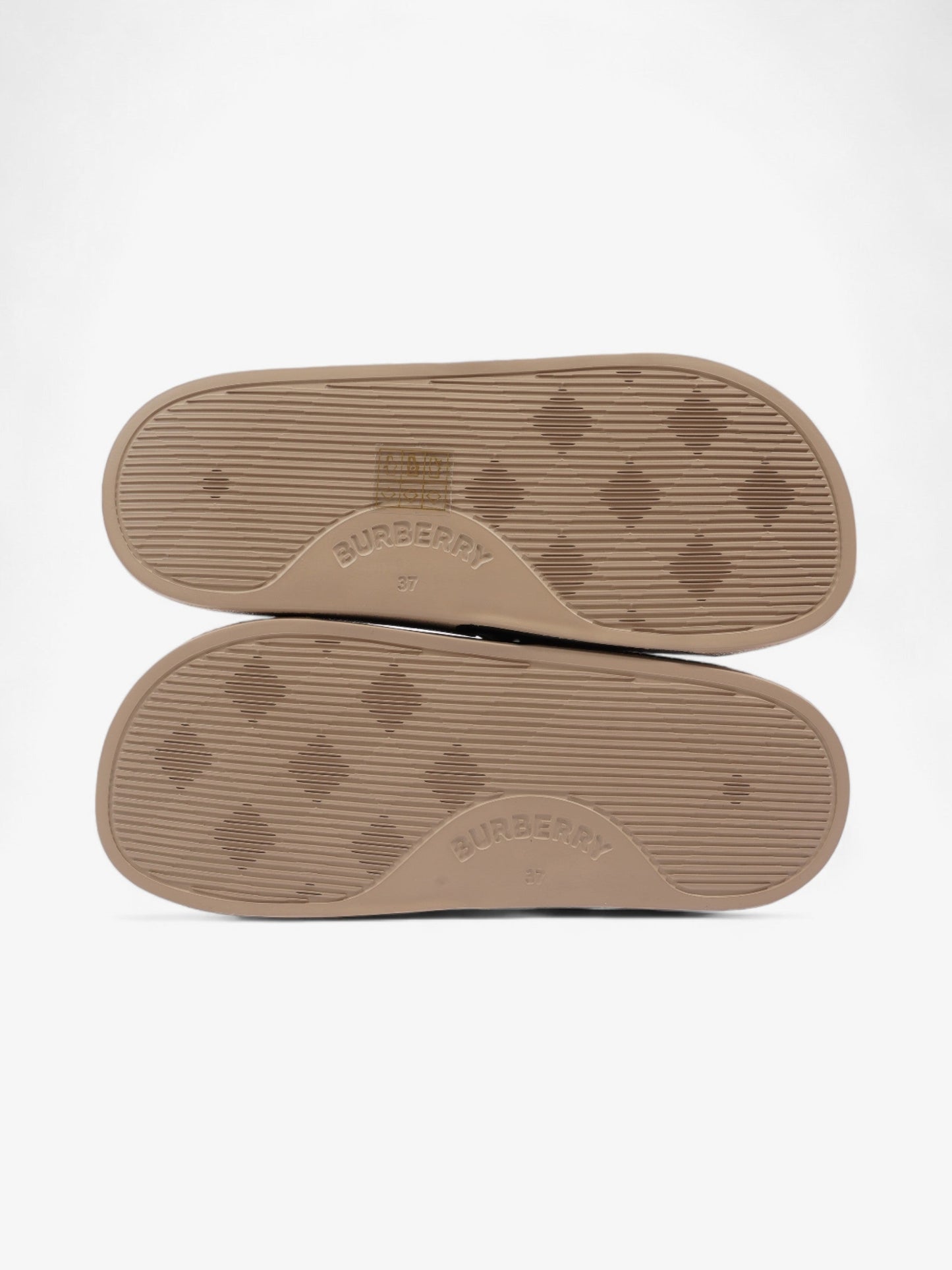 Burberry Logo Slider Black / Red / Beige Rubber EU 37 UK 4