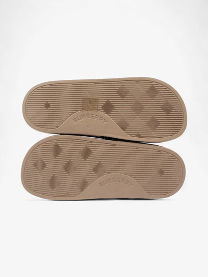 Burberry Logo Slider Black / Red / Beige Rubber EU 37 UK 4