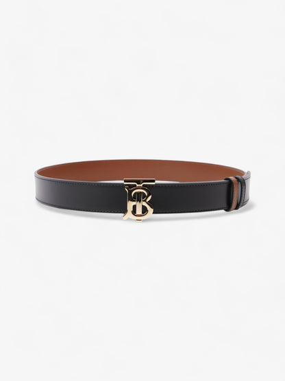 Burberry TB Reversible Belt Black / Tan / Gold Leather Small - 106cm