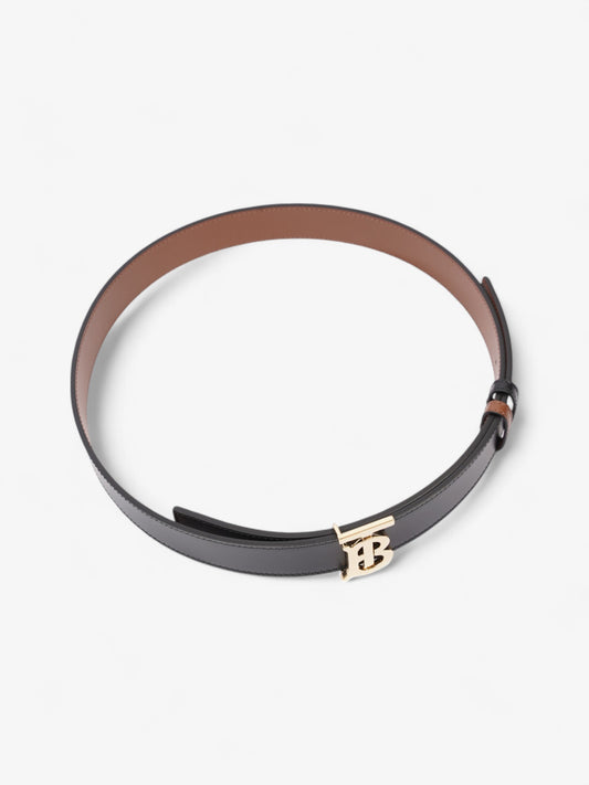 Burberry TB Reversible Belt Black / Tan / Gold Leather Small - 106cm