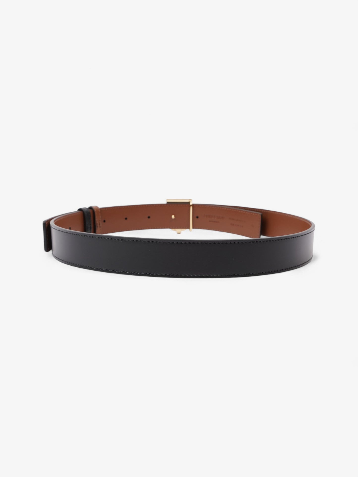 Burberry TB Reversible Belt Black / Tan / Gold Leather Small - 106cm