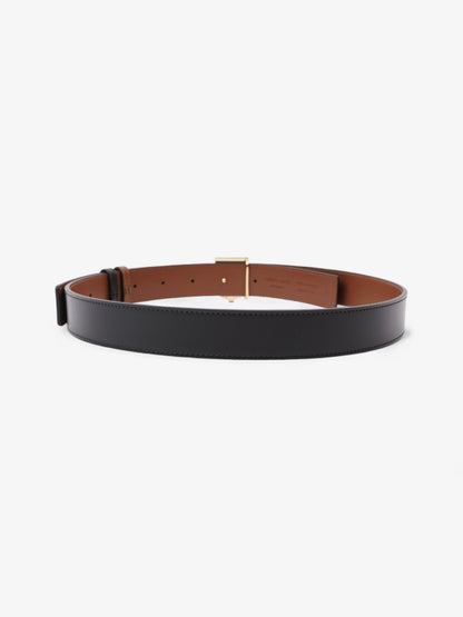 Burberry TB Reversible Belt Black / Tan / Gold Leather Small - 106cm