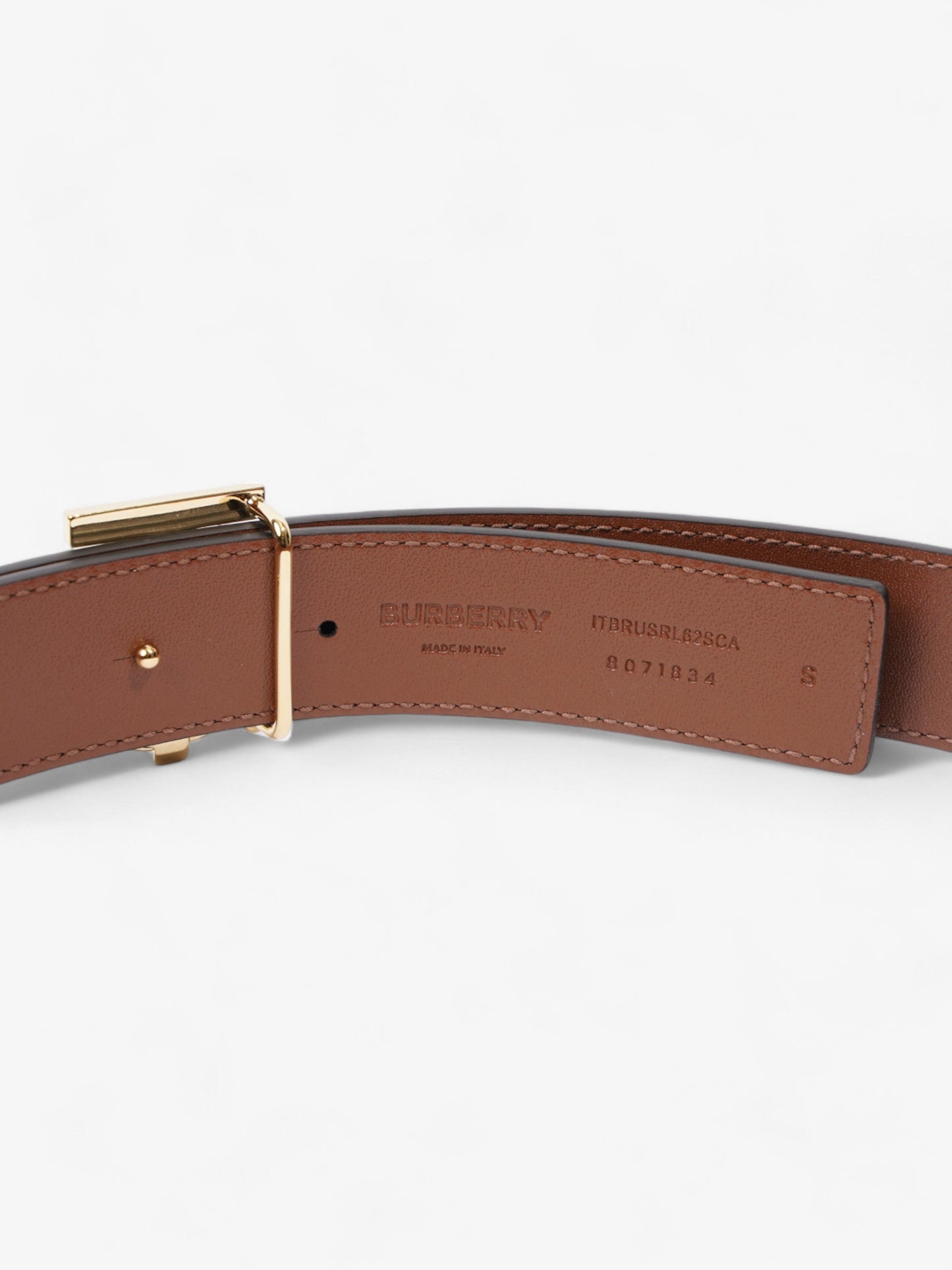 Burberry TB Reversible Belt Black / Tan / Gold Leather Small - 106cm