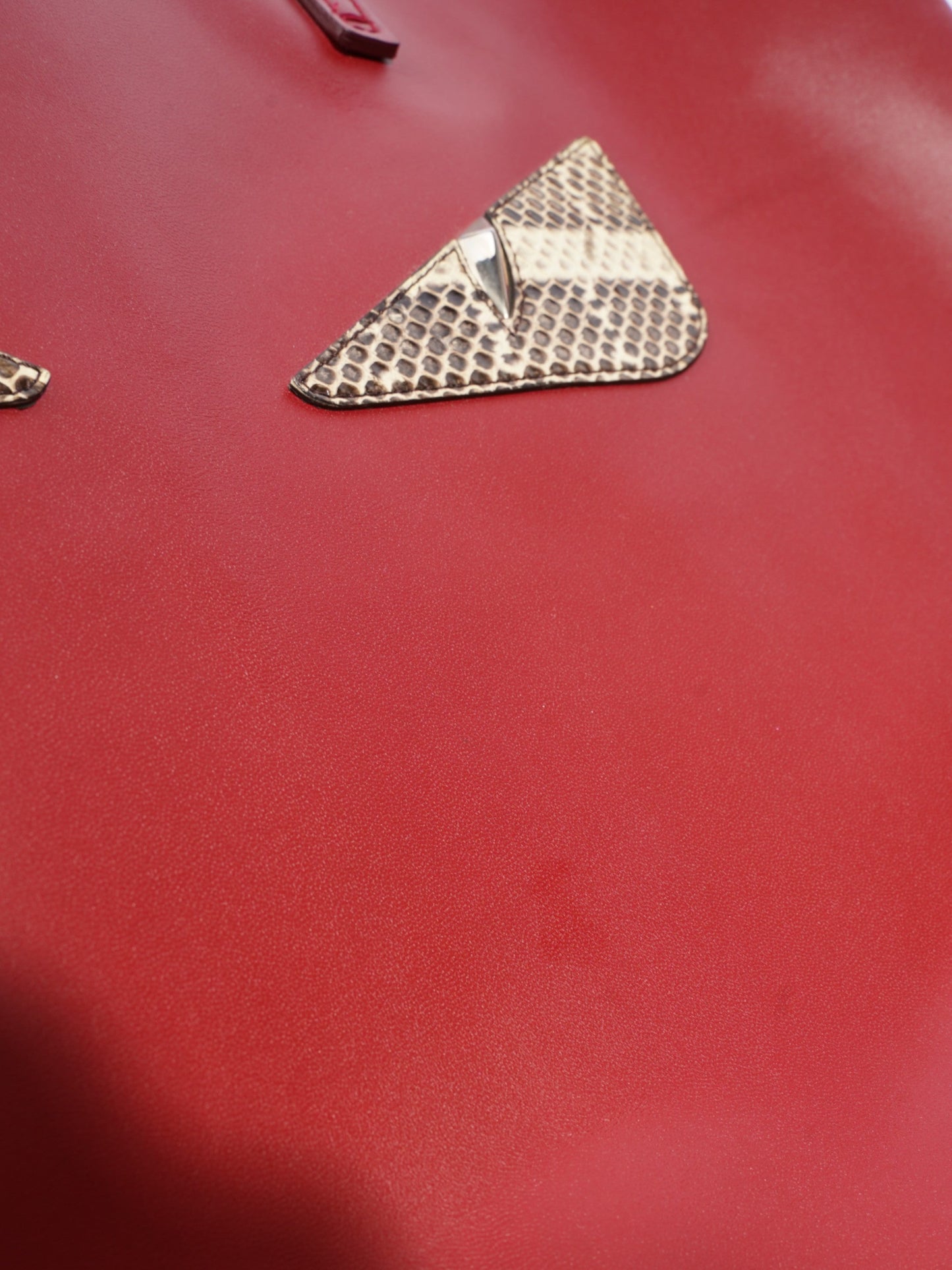 Fendi Monster Eye Tote Red / Snake Leather