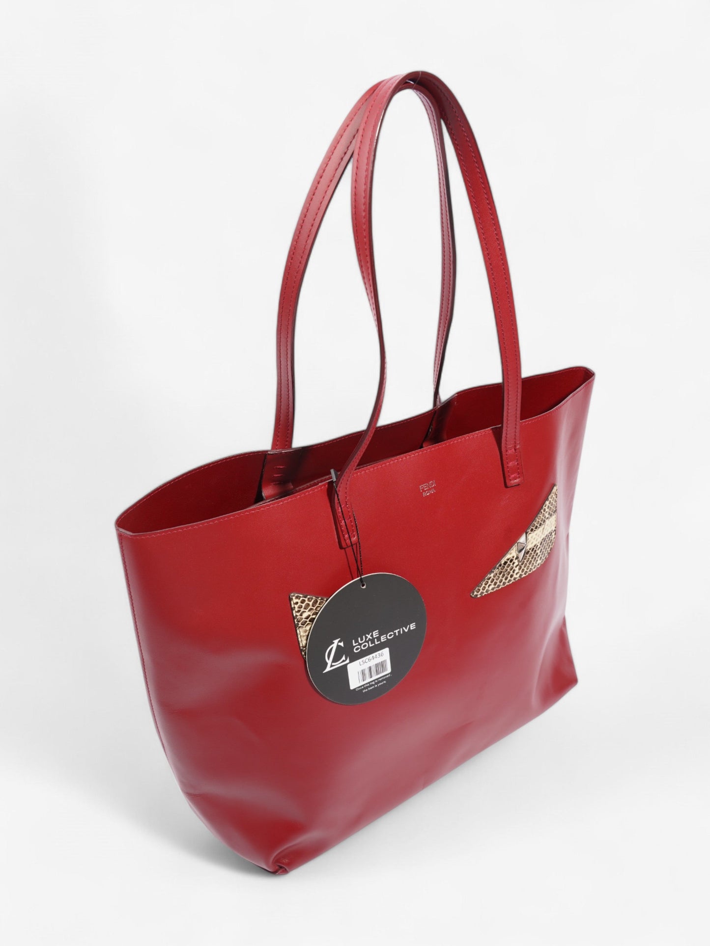 Fendi Monster Eye Tote Red / Snake Leather