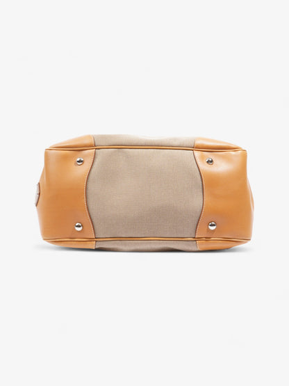Prada Logo Tote Beige Canvas
