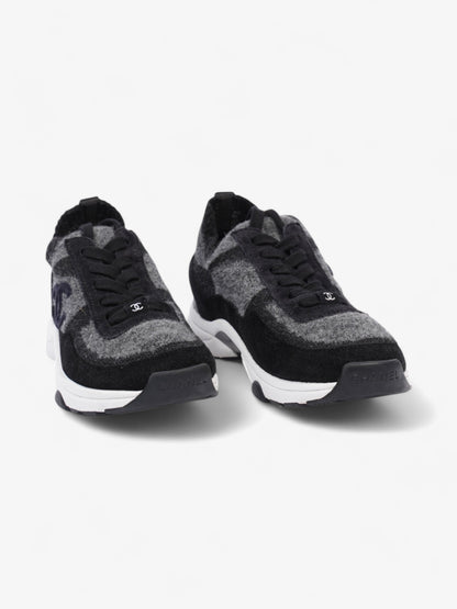 Chanel CC Logo Sneakers Grey / Black Wool EU 37 UK 4